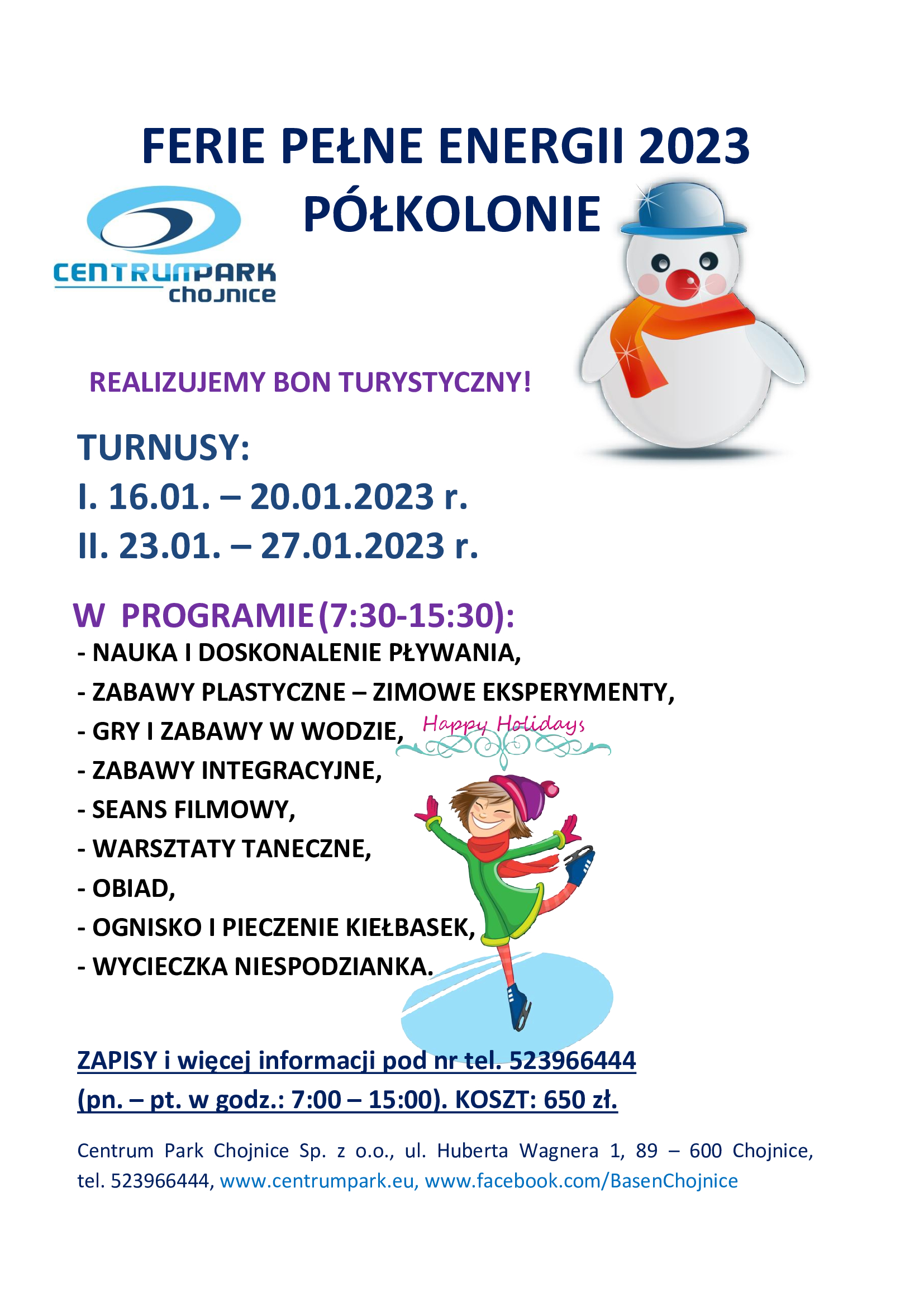 Półkolonie zima 2023